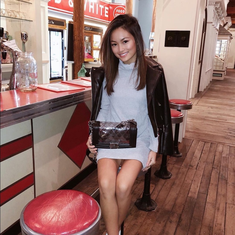 worn ONCE gray turtleneck dress